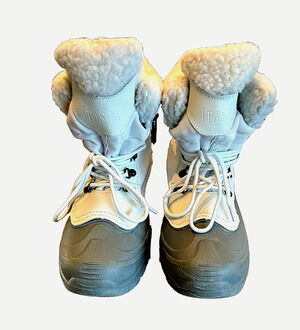Itasca Snow Boots Womens SZ 9 White Waterproof Winter Lace Up Nice